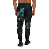 Papua New Guinea Jogger - PNG Coat Of Arms With Turtle Blooming Hibiscus Turquoise - Polynesian Pride