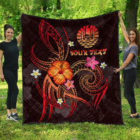 Polynesian Tahiti Personalised Premium Quilt - Legend of Tahiti (Red) - Polynesian Pride