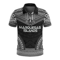 Marquesas Islands Polo Shirt Marquesas Islands Tiki Face Polynesian Chief Tattoo Black Version Unisex Black - Polynesian Pride