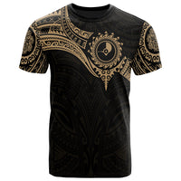 Yap Micronesian T Shirt Gold Heart Shield Unisex GOLD - Polynesian Pride