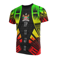 Fiji T Shirt Fijian Coat of Arms Polynesian Tattoo Reggae Style Unisex Reggae - Polynesian Pride