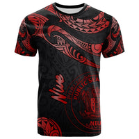 Niue Polynesian T Shirt Poly Tattoo Red Version Unisex Red - Polynesian Pride