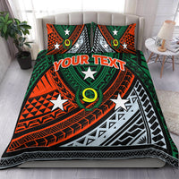 (Custom Personalised) Vanuatu Penama Province Tribal Pattern Bedding Set - LT12 Green - Polynesian Pride