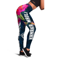 Hawaii Leggings - Polynesian Hibiscus with Summer Vibes - Polynesian Pride