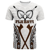 Fiji Bati Tapa Pattern T Shirt LT12 Unisex White - Polynesian Pride