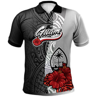 Guam Polynesian Polo Shirt Coat Of Arm With Hibiscus White Unisex White - Polynesian Pride
