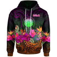 Northern Mariana Islands Polynesian Hoodie Summer Hibiscus Unisex Reggae - Polynesian Pride