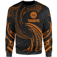 Tahiti Polynesian Sweater - Orange Tribal Wave Unisex Orange - Polynesian Pride