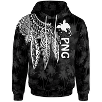 Papua New Guinea Hoodie Polynesian Wings (White) Unisex White - Polynesian Pride