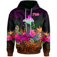 Papua New Guinea Hoodie Summer Hibiscus Unisex Reggae - Polynesian Pride