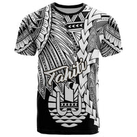 Tahiti Polynesian T Shirt Tribal Wave Tattoo White Unisex White - Polynesian Pride