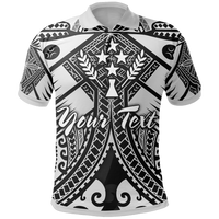 Kosrae Custom Polo Shirt White Seal with Polynesian Tattoo Unisex White - Polynesian Pride