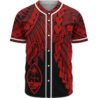 Guam Polynesian Baseball Shirt - Tribal Wave Tattoo Red Unisex Red - Polynesian Pride