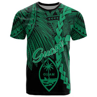 Guam Polynesian T Shirt Tribal Wave Tattoo Green Unisex Green - Polynesian Pride