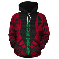 Vanuatu Polynesian Custom Hoodie Red Tattoo - Polynesian Pride