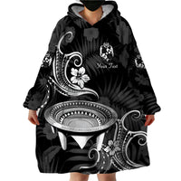 (Custom Personalised) Tonga Kumete Kava Bowl Sila Vibes - Black Wearable Blanket Hoodie LT8 - Polynesian Pride