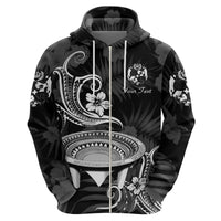 Custom Tonga Kumete Kava Bowl Sila Vibes Black Hoodie LT8 - Polynesian Pride