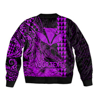 (Custom Personalised) Kakau Polynesian Tribal Hawaiian Turtle with Kanaka Maoli Purple Bomber Jacket LT9 - Polynesian Pride
