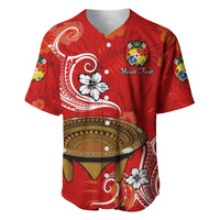 (Custom Personalised) Tonga Kumete Kava Bowl Sila Vibes - Red Baseball Jersey LT8 - Polynesian Pride