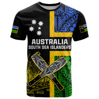 Australian South Sea Islanders Flag Style T Shirt LT14 Black - Polynesian Pride