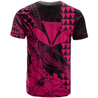 Kakau Polynesian Tribal Hawaiian Turtle with Kanaka Maoli Pink T Shirt LT9 - Polynesian Pride