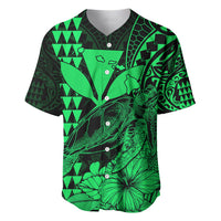 Kakau Polynesian Tribal Hawaiian Turtle with Kanaka Maoli Green Baseball Jersey LT9 - Polynesian Pride