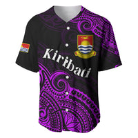 (Custom Personalised) Ribaberiki Kiribati Coat Of Arms Mix Purple Polynesian Baseball Jersey LT14 - Polynesian Pride