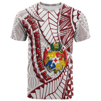 Tonga Emancipation Day T Shirt Kupesi Pattern No.2 White LT9 Adult - Polynesian Pride