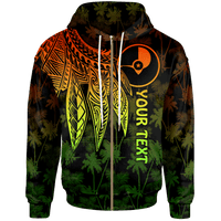 Yap Custom Zip up Hoodie Polynesian Wings (Reggae) Unisex Reggae - Polynesian Pride