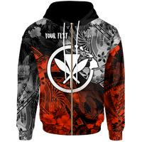 Polynesian Hawaii Kanaka Maoli Custom Zip up Hoodie Vintage Polynesian Style Unisex Red - Polynesian Pride