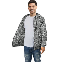 Hawaiian Pattern Inside Print Zip Hoodie Unisex Black - Polynesian Pride