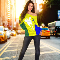 Morobe Province Off Shoulder Sweater Papua New Guinea LT13 - Polynesian Pride