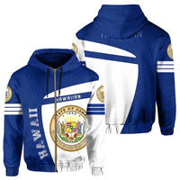 Hawaii Polynesian Sport Zipper Hoodie Blue Premium Style Unisex Blue - Polynesian Pride
