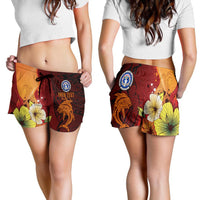 Northern Mariana Islands Custom Personalised Women's Shorts - Tribal Tuna Fish - Polynesian Pride