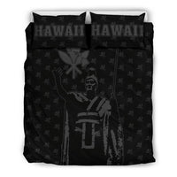 Hawaiian Warrior King Kanaka Maoli Gray Bedding Set - Polynesian Pride