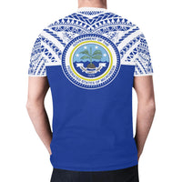 Chuuk States New All Over Print T Shirt Chuuk Love & F S M Seal Blue Version - Polynesian Pride