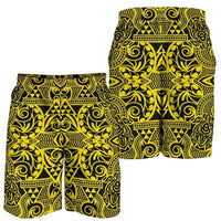 Polynesian Kakau Turtle Yellow Men's Short Yellow - Polynesian Pride