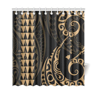 Hawaii Kakau Gold Polynesian Shower Curtain - Polynesian Pride