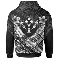 Kosrae Polynesian Custom Zip up Hoodie Kosrae White Camisole Hibiscus Style - Polynesian Pride