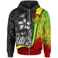 Tahiti Polynesian Zip up Hoodie Reggae Turtle with Hook Unisex REGGAE - Polynesian Pride