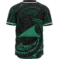 Tokelau Polynesian Baseball Shirt - Green Tribal Wave - Polynesian Pride