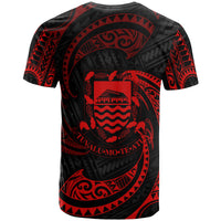 Tuvalu Polynesian Custom T Shirt Red Tribal Wave - Polynesian Pride