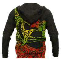 Hawaii Zip up Hoodie Polynesian Hammerhead Shark - Polynesian Pride