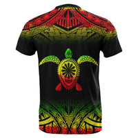 Polynesian Custom T Shirt Polynesian Turtle Tattoo Fog Reggae - Polynesian Pride
