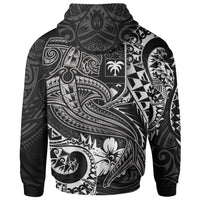 Fiji Hoodie White Shark Polynesian Tattoo - Polynesian Pride