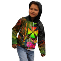 Wallis and Futuna Polynesian Zip up Hoodie Hibiscus and Banana Leaves - Polynesian Pride