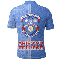 Tonga Apifoou College Polo Shirt Tongan Tribal LT12 Blue - Polynesian Pride