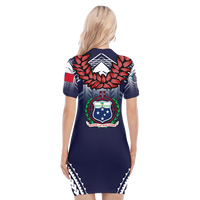 (Custom Personalised) Samoan Ula Fala Art Polo Dress - LT12 - Polynesian Pride