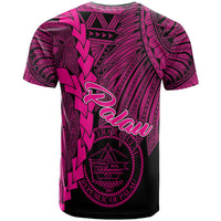 Palau Polynesian T Shirt Tribal Wave Tattoo Pink - Polynesian Pride