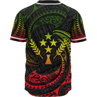 Kosrae Polynesian Custom Personalised Baseball Shirt - Reggae Tribal Wave - Polynesian Pride